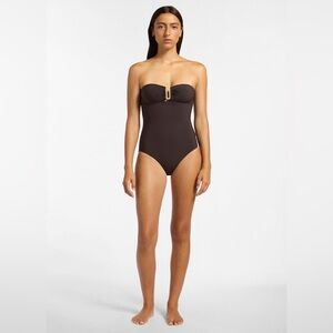 NWT - Jetset Bandeau One Piece - Chocolate (comes w straps)